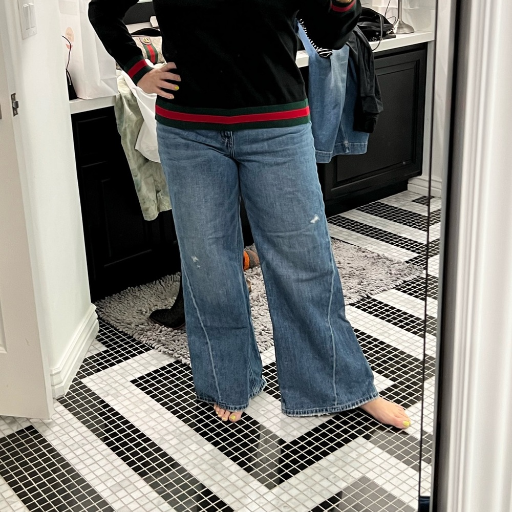 Pistola Ruby High Rise Palazzo Wide Leg Jeans Size 32 - Picture 3 of 14